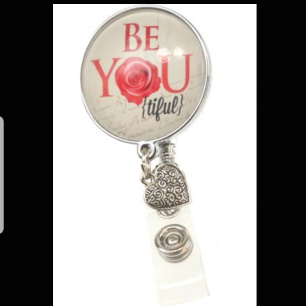 New Boojee BE YxOU Tiful Identification Badge Reel